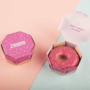 Tùy Chỉnh In Logo Màu Hồng Trắng <span class=keywords><strong>Mini</strong></span> Tông Giấy Duy Nhất 4 6 12 Lỗ Cookie Cupcake Donut Bao Bì Hộp Với Cửa Sổ Rõ Ràng - Product Image 3