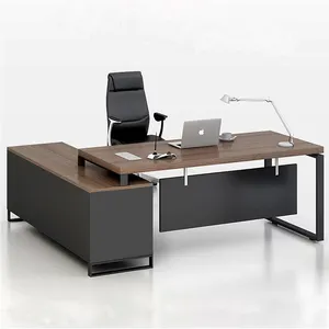 Set De Escritorio Oficina Luxury Ceo Manager Melamine Office Tables L Type Direcors Desk With Side Table