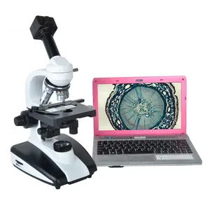 HAYEAR 전문 생물 현미경 40X-1000X 학생 교육 과학 실험실 단안 현미경 5MP USB 카메라