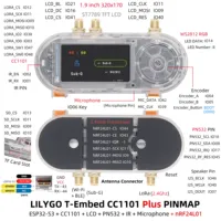 Papan Transceiver RF ESP32-S3 CC1101 Chipboard T-Embed, Modul LCD I2C NFC RFID PN532 Dengan Baterai 1300mAh, Wi-Fi 2.4 GHz, BLE 5