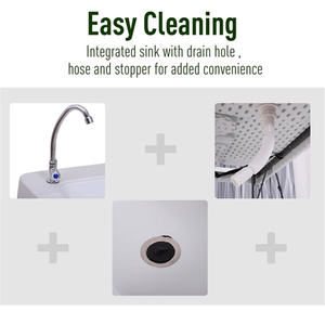 Portable Folding Camping <b>Table</b> with Sink, Lightweight Aluminum Outdoor Dining <b>Table</b>, Modern Design, Rectangular, 21.75" x 49.75" - Product Image 6