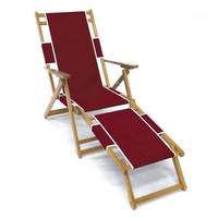 Chaise longue Adirondack moderne pour l'extérieur, pliable, en bois de hêtre et de pin, pour la plage, mobilier d'extérieur