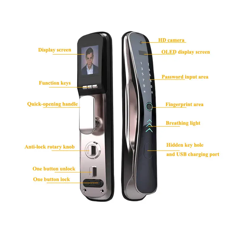 Eiysie Wholesale Price Full Auto Mobile Control Wifi Anti Theft Digital Door Lock Smart Locks With Camera