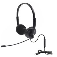 Headphone USB Termurah dengan Mikrofon/Kontrol Volume/Fungsi Bisu dan Kabel QD untuk Sistem Voip, PC, Ponsel