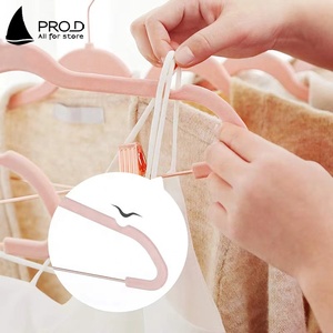 Clothing Store Multifunctional Adult Pink Gray Velvet Pants SKirt <strong>Hanger</strong> With <strong>Clip</strong> - Product Image 6