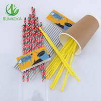 Pailles à boire jetables en papier biodégradable SUMKOKA de 200 mm de longueur (6/8/12 mm) pour Bubble Tea - Sans PFAS