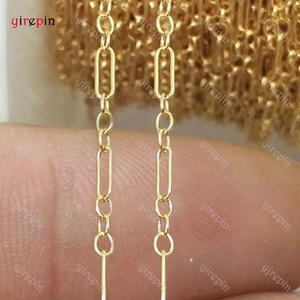 New 14K Vàng Đầy Đồ Trang Sức Vĩnh Viễn Vòng Cổ Số Lượng Lớn Chuỗi 3 + 1 1.68Mm Giấy Clip Vòng Cáp Figaro Chuỗi - Product Image 4