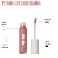 Gloss humide non collant de marque privée en gros, brillant à lèvres hydratant et enrichissant pour les lèvres sont plus pleines et hydratées