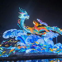 Lanterne de dragon volant personnalisée par le fabricant, en soie, avec cadre en acier et LED pour l'artisanat des lanternes