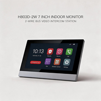 Moniteur intérieur Linux H803D 2W 7 pouces, station d'interphone vidéo 2 fils pour la rénovation d'appartements anciens