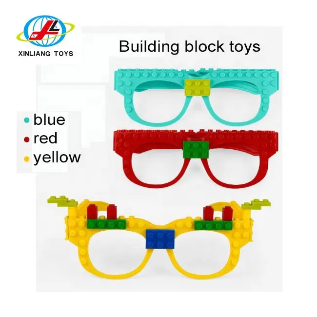 תואם הלגו לבני Creative diy מסיבת צעצועי בלוק צעצוע משקפיים לילדים