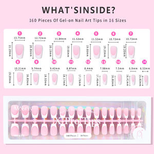 Juego <span class=keywords><strong>de</strong></span> Uñas Artificiales MOBRAY Fáciles <span class=keywords><strong>de</strong></span> Aplicar y Retirar, Punta Francesa Portátil, Versátiles y Elegantes, Uñas Postizas <span class=keywords><strong>de</strong></span> Lujo Hechas a Mano - Product Image 3