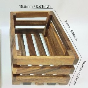 Juego de Cestas de Almacenamiento de Madera de Acacia, Caja de Madera Apilable para Exhibir Frutas y Aperitivos, 1 Juego, Color Natural - Product Image 4