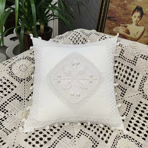 <span class=keywords><strong>Funda</strong></span> de cojín con cordón de macramé de ganchillo bohemio de 50cm, gancho de ganchillo con estampado cuadrado para sala de estar, sofá, decoración del hogar y comodidad para dormir - Product Image 1