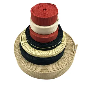 สายรัด Webbing ตัดทน Aramid สำหรับชุดทำงานและเข็มขัดนิรภัย Weaver Custom Kevla ตัดความต้านทาน25มม. แบน Webbing สลิง