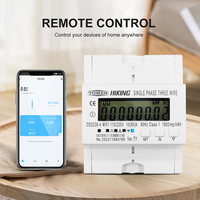 Compteur d'énergie intelligent WiFi Tuya TOMZN 2 phases 110V+110V 60Hz 80A sur rail DIN, moniteur de consommation électrique, compteur kWh, wattmètre