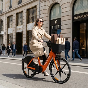 <span class=keywords><strong>Bicicleta</strong></span> Compartida de Aluminio Reforzado con Bloqueo 4G IoT, <span class=keywords><strong>Bicicleta</strong></span> Eléctrica Inteligente para Flotas de Alquiler Urbano - Product Image 1