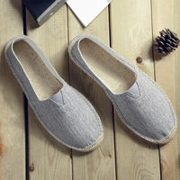Espadrilles basses rétro classiques Mocassins en toile de chanvre respirants à la mode polyvalents absorbant la sueur pour l'automne non lavables