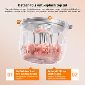 Robot culinaire pour bébé OEM 2026, nouveau modèle, 300W, mixeur pour pâte de riz, bol en verre, chauffe-aliments pour nourrissons, cuiseur lent spécial pour aliments pour bébés, pour la maison - Product Image 6