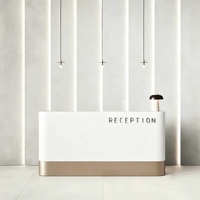 Nouveau modèle 2026 : Comptoir de réception pour salon de beauté et hôtel, en MDF, multifonctionnel, design minimaliste et moderne, personnalisable