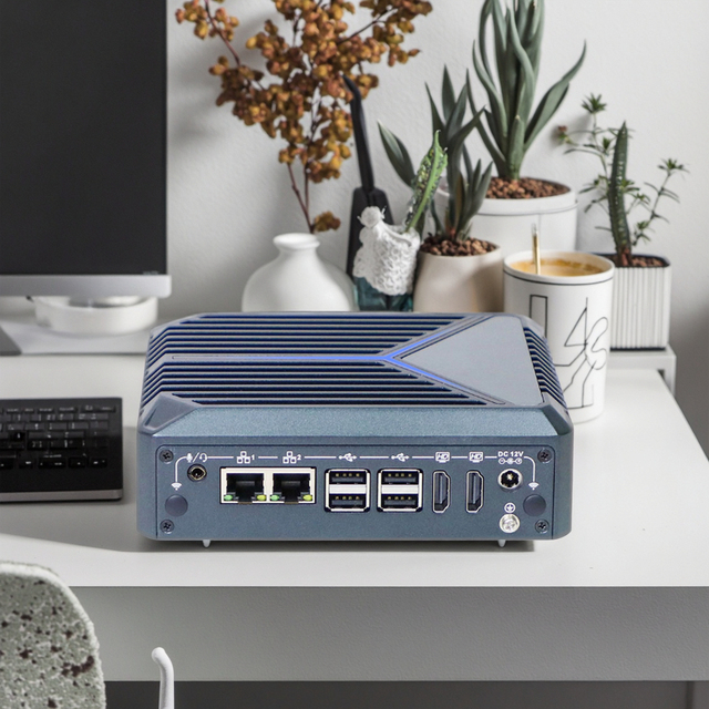 Fanless Industrial Mini PC with Intel N150 16GB DDR5 3x M.2, Dual 4K HDMI, Dual LAN & 8x USB for IoT/Automation/Edge Computing