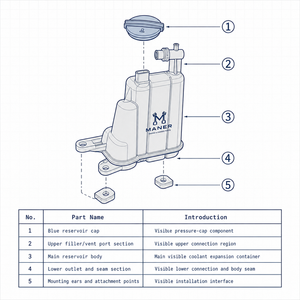 Réservoir d'expansion de liquide de refroidissement moteur MANER 8K0121403T 8K0121403Q pour Audi A4L A5 S5 Q5 B8 Pièces de rechange aftermarket - Product Image 5
