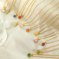 Collier Pendentif Élégant en Zircon Naturel, Plaqué Or, Design Raffiné, Idéal pour le Quotidien