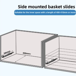 Modern 3 Fold Extension Soft Closing Kitchen <b>Drawer</b> Side Mounted Wire Basket <b>Slides</b> - Product Image 4