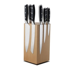 Bloc de couteaux magnétique rotatif sans couteaux Porte-<span class=keywords><strong>couteau</strong></span> universel en bois d'acacia naturel Stockage Bloc magnétique rotatif - Product Image 5