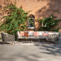 Canapés de jardin pour villas et complexes hôteliers, designs modernes, style patio, ensemble table de jardin en aluminium, mobilier d'extérieur pour balcon et terrasse