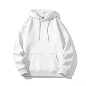 Sudadera con capucha de cuello redondo y manga larga de algodón puro de alta resistencia de 320 g con impresión de logotipo, sudadera personalizada para hombre y mujer de primavera y otoño - Product Image 3