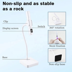 Lampe à ongles LED UV professionnelle <span class=keywords><strong>QAN</strong></span> 2-en-1 rechargeable avec support magnétique et col de cygne flexible à 360°, minuterie LCD - Product Image 4