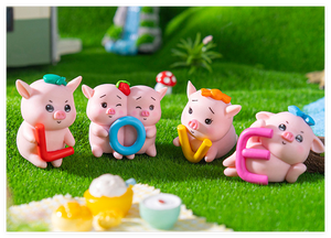 3D fai da te Micro fata accessori da giardino Mini maialino in resina con amore figurina animale <span class=keywords><strong>inglese</strong></span> per borsa cieca acquario giocattolo per bambini - Product Image 4