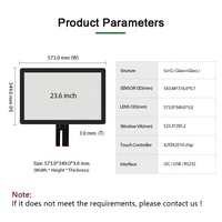 Pantalla Táctil Personalizada de 23.6 Pulgadas, CTP, Resistente al Agua, con Lápiz Óptico, Panel Táctil Capacitivo Proyectado, Vidrio AG AR AF, Multitáctil