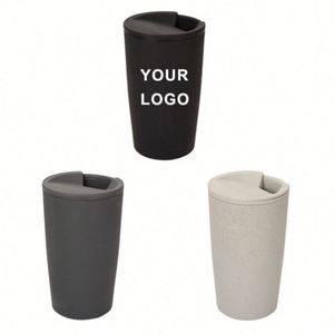 Vaso de Viaje de Paja de Trigo de 550 ml, Taza de Café Reutilizable con Tapa Hermética, Taza Fría Portátil, Ecológica, para Promociones - Product Image 1