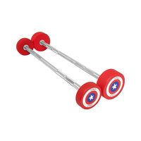 Barre de musculation droite VANBO en uréthane avec logo personnalisé, poignée moletée, poids de 10 à 55 kg, idéale pour l'entraînement en salle de sport