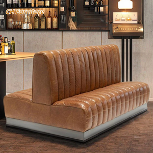 Banquette de restaurant personnalisable, superposée des deux côtés, en cuir marron <span class=keywords><strong>vintage</strong></span>, pour <span class=keywords><strong>club</strong></span> et café - Product Image 6