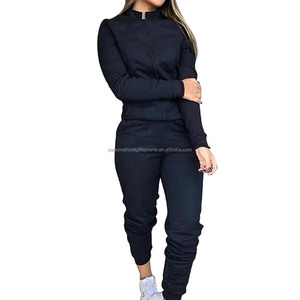 Survêtement décontracté 2 pièces <span class=keywords><strong>en</strong></span> gros Veste de sport pour femme Vestes à fermeture éclair d'automne Ensembles de pantalons de survêtement - Product Image 1