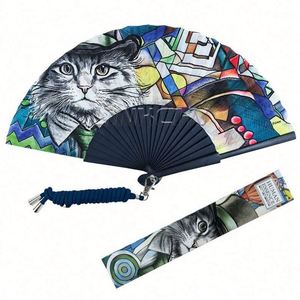 Abanico Plegable de Bambú Español de Alta Calidad con Logotipo Personalizado, Pintado a Mano, para Bodas, Fiestas, Arte Folclórico - Product Image 2