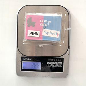 24 Pezzi di Carte Quadrati Blu e Rosa per Gioco Rivelazione Sesso Neonato, Voto Maschio o Femmina, 9x6cm, in Carta - Product Image 5