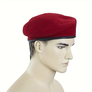 قبعة بيريه بشعار مخصص، قبعة أنيقة للقوات الخاصة من الصوف، قبعة رجالية قابلة للتعديل للتدريب في الهواء الطلق - Product Image 3