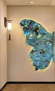 אריחי לברדוריט כחול מודרני מלוטש, לוח גדול בעובי 12 מ\\\"מ, עמיד, לסלון ומטבח בווילה, אחריות לשנה, עיצוב גרפי - Product Image 4