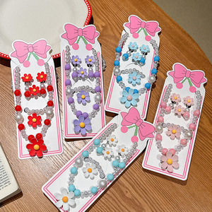 Set di gioielli di perle da principessa per bambini orecchini alla moda e <span class=keywords><strong>collana</strong></span> di fiori per piccole principesse - Product Image 1