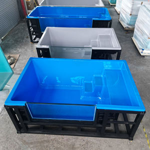 Piscina moderna de fibra de vidrio sobre suelo con lateral transparente para patio pequeño, spa de agua fría y caliente, piscina exterior. - Product Image 5