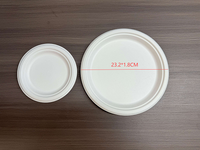 Assiette jetable biodégradable blanche de 9 pouces pour fêtes, camping, burgers, kits de couverts jetables