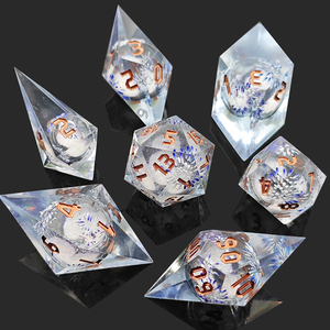 Mini planète en gros sculpté résine écologique mdn dés Dragon et donjon thème polyédrique arêtes vives <span class=keywords><strong>RPG</strong></span> jeu de société ensemble de dés - Product Image 6