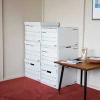 Boîte de banquiers en carton ondulé Boîte de fichiers blanche empilable Idéal pour le stockage de documents de bureau Gestion d'archives de taille légale