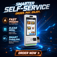 Self Servis Ödeme Kiosku Dokunmatik Ekranlı Sipariş Terminali Termal Yazıcı QR Tarayıcı Kartlı Ödeme Restoran Ödeme Noktası Ticari