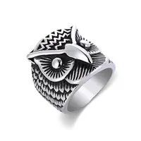 Men's Animal Series Stainless Steel Ring Owl Titanium Steel Ring