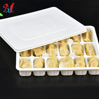 Barquette en plastique PP carrée jetable et recyclable MINXING MX-J18 pour emballage de raviolis, aliments surgelés, nouilles, pizzas, sucre